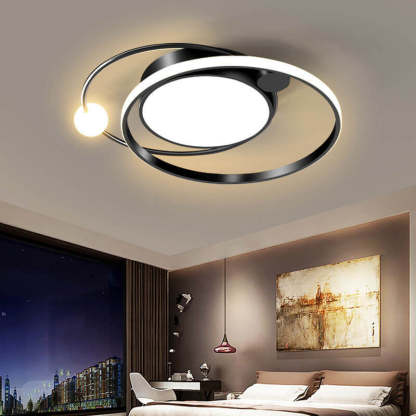 Nordic Round Circle LED Flush Mount Light — Warm Light (3000K) / Gold