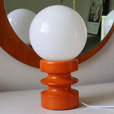 Vintage Orange Solid Glass Table Lamp