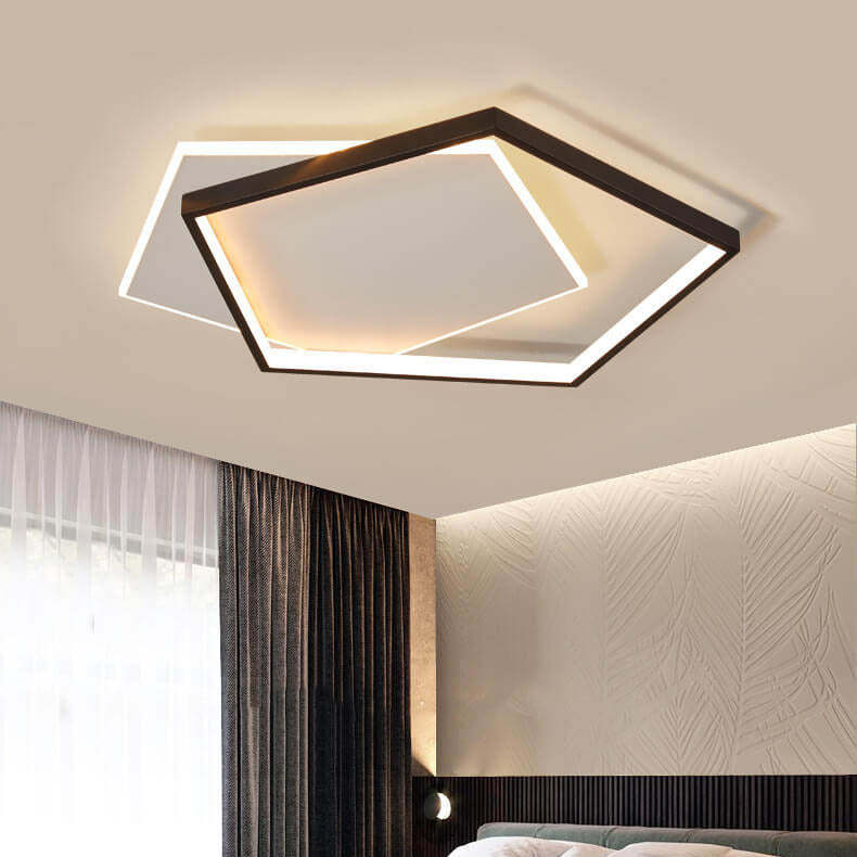 Minimalist Pentagonal LED Flush Mount Light