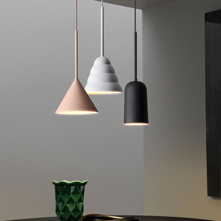 Minimalist Macaron Geometric Metal Pendant Light
