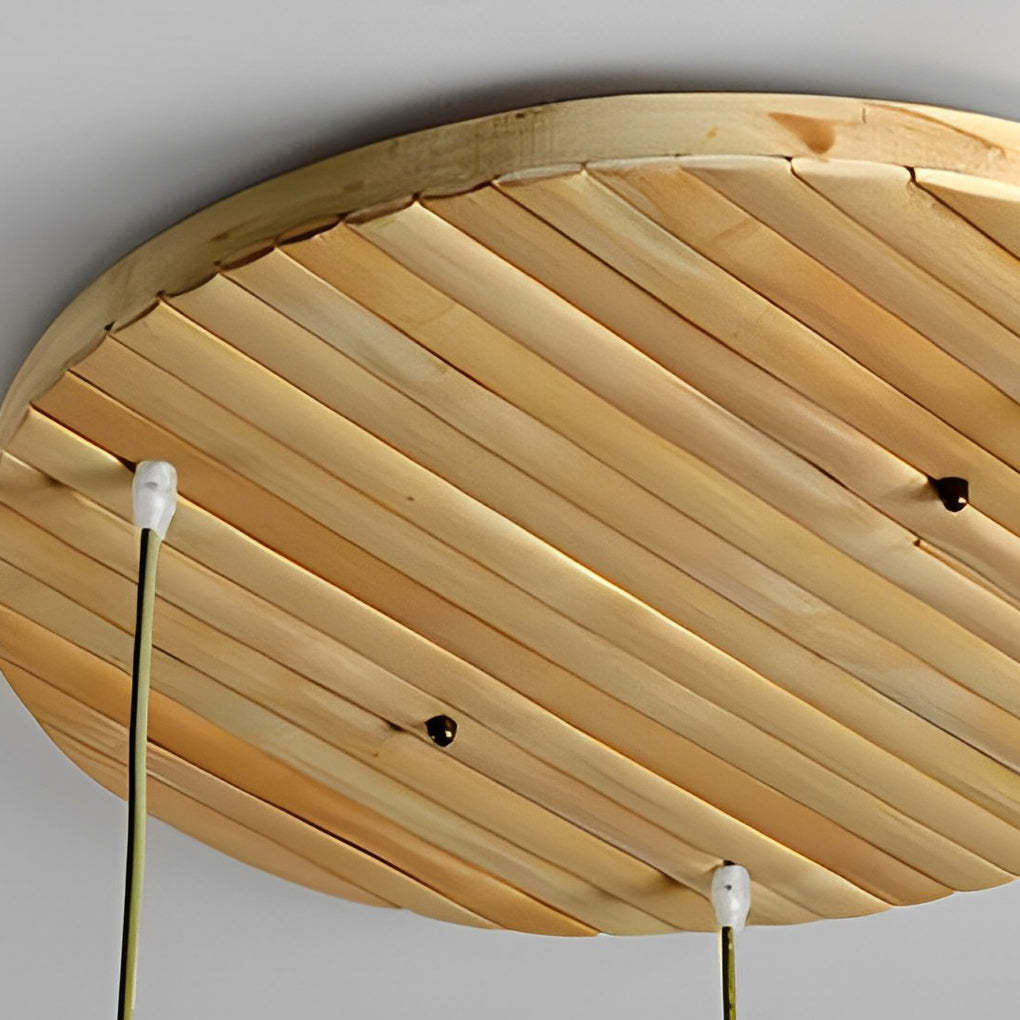 30" Thin Cluster Cylinder Farmhouse Bamboo Pendant Light