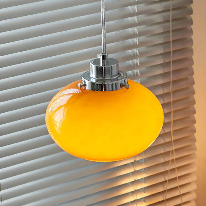 Nordic Yellow Glass Dome Pendant Light