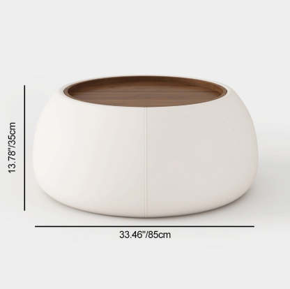 Nordic Leather Walnut Wood Coffee Table