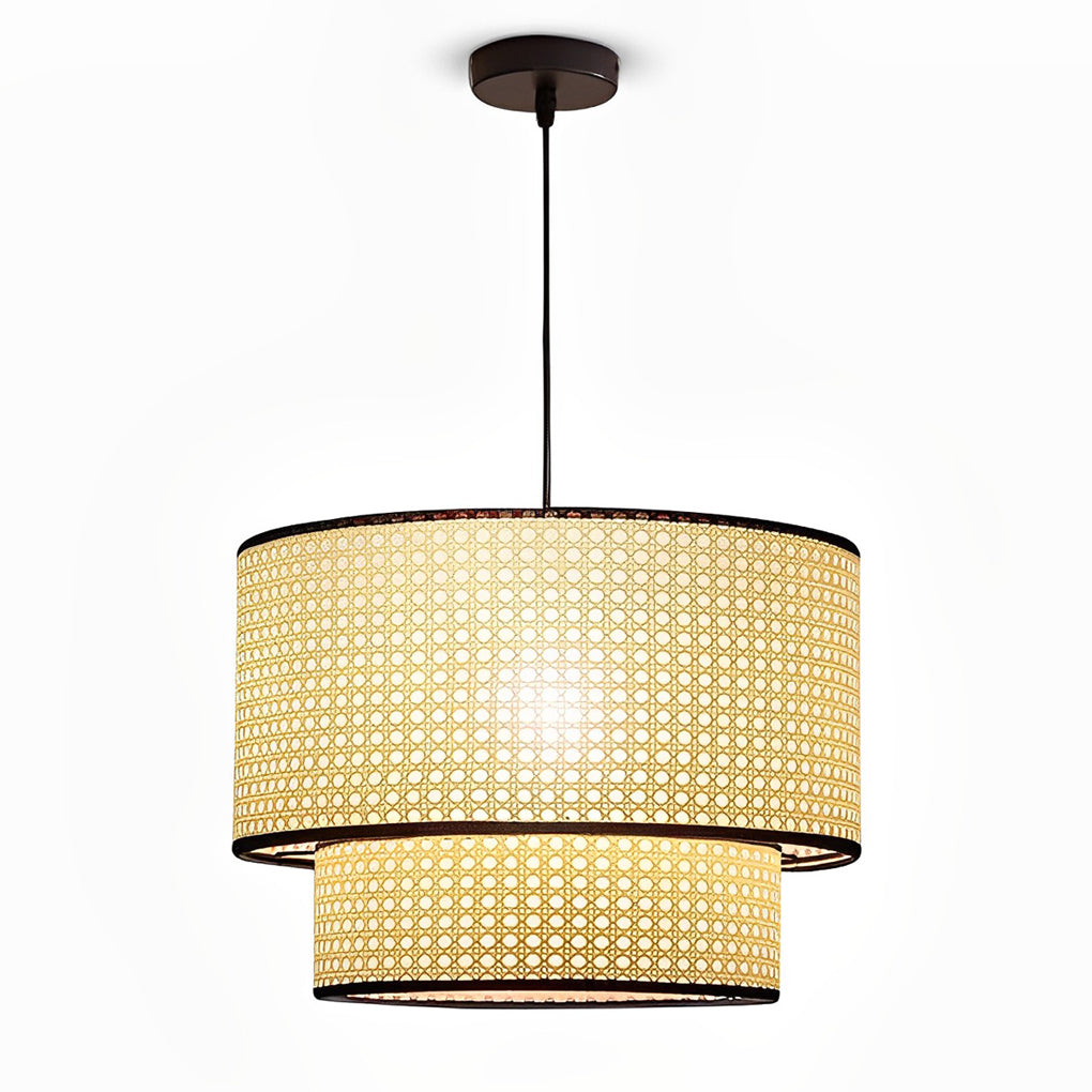 Farmhouse Round Bamboo Kitchen Dining Pendant Light