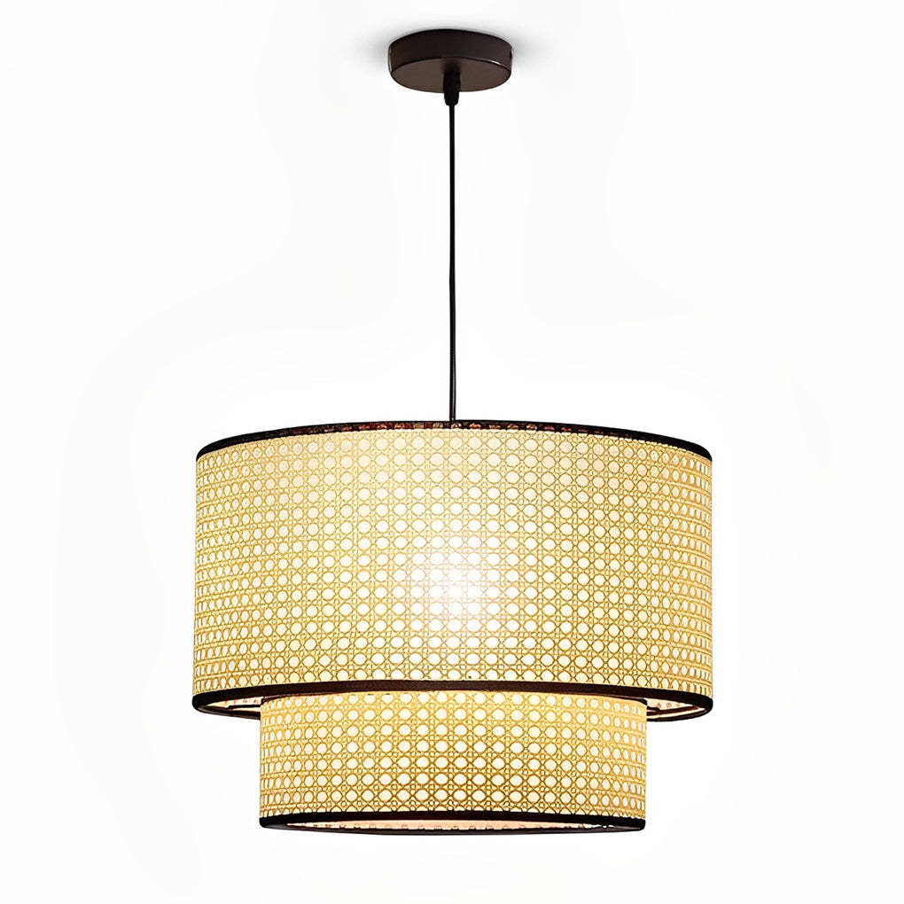 Farmhouse Round Bamboo Kitchen Dining Pendant Light
