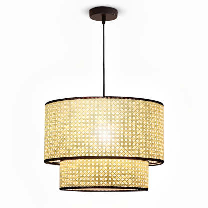 Farmhouse Round Bamboo Kitchen Dining Pendant Light