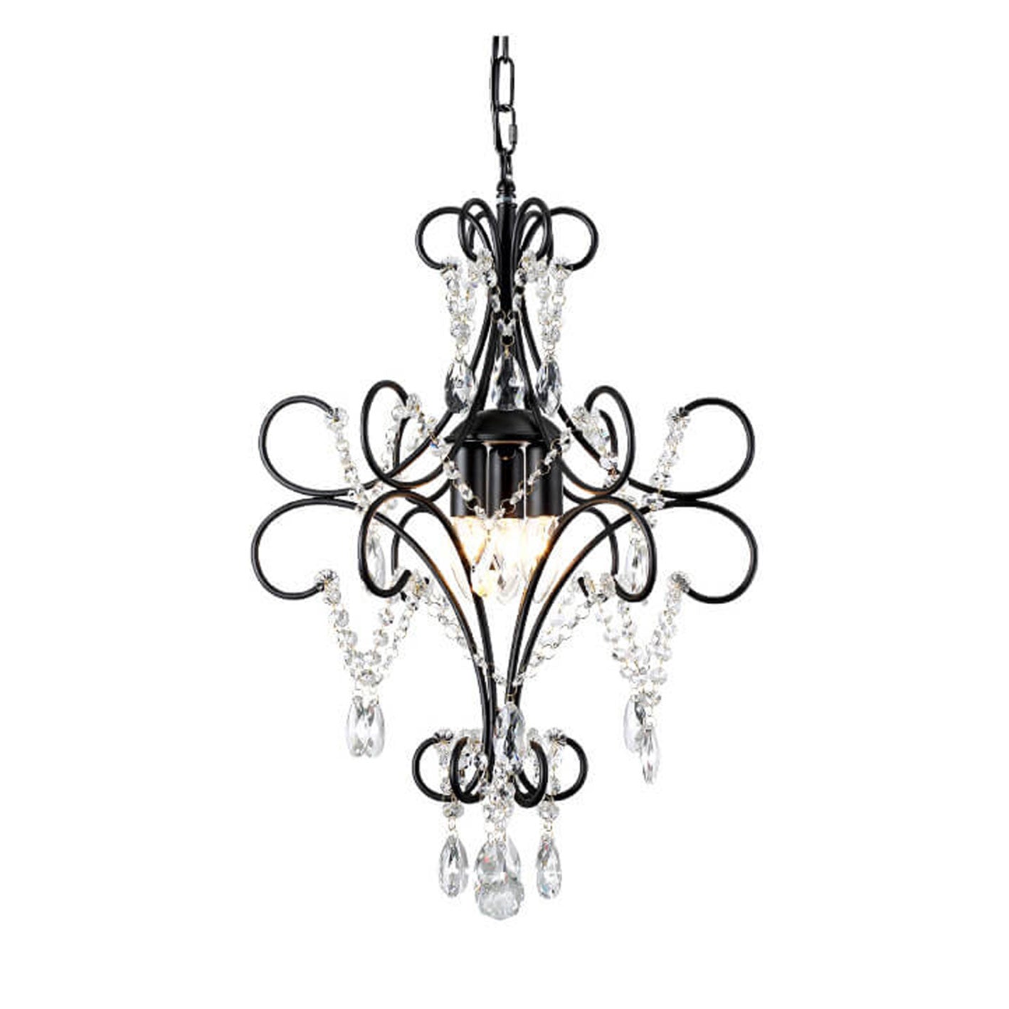 Vintage Luxe Crystal Candle Chandelier — 1 Light / Bronze / 110V-120V For US/CA