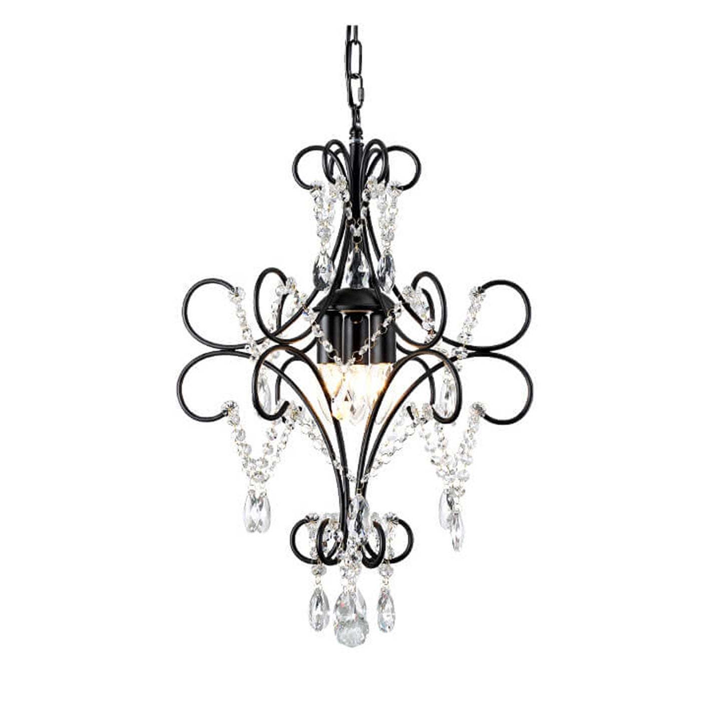 Vintage Luxe Crystal Candle Chandelier — 1 Light / Bronze / 110V-120V For US/CA