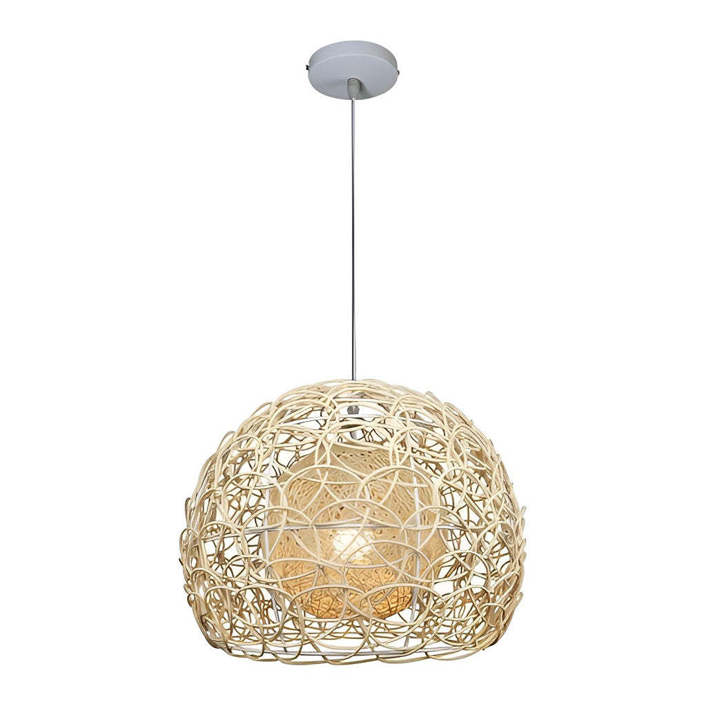 Double Layer Rattan Ball Modern Pendant