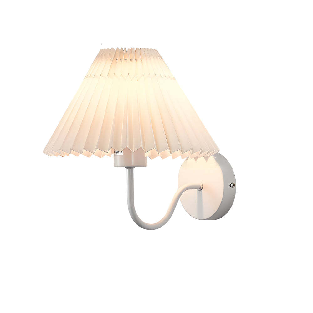 Vintage 1-Light Dimmable Metallic Pleated Fabric Sconce