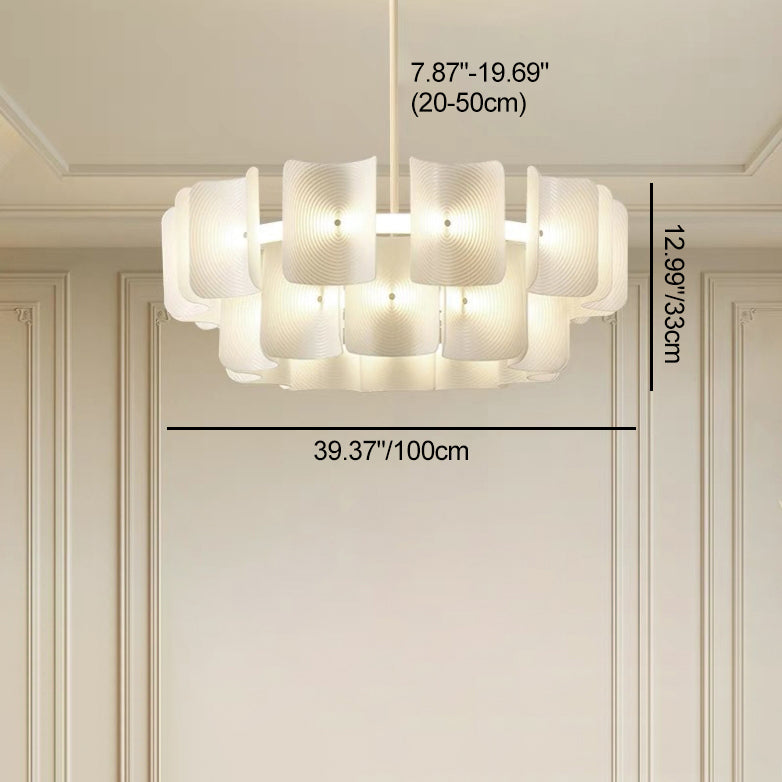 Japanese Dome Aluminum Acrylic LED Chandelier