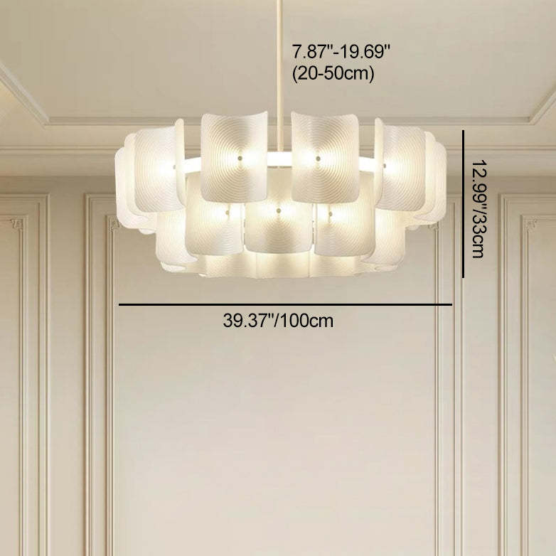 Japanese Dome Aluminum Acrylic LED Chandelier