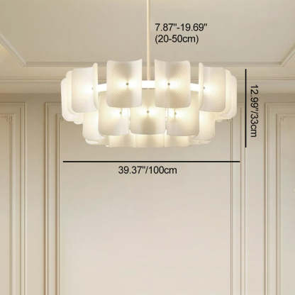 Japanese Dome Aluminum Acrylic LED Chandelier