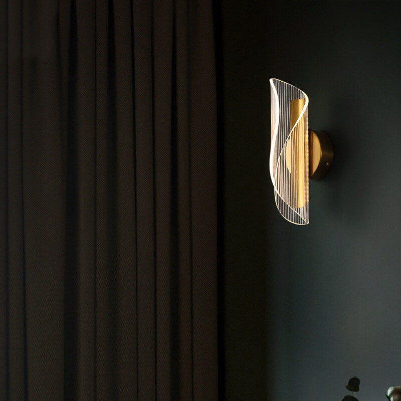 Modern curly gold wall sconces — Cool White (6000K) / 220V-240V (UK/AU)