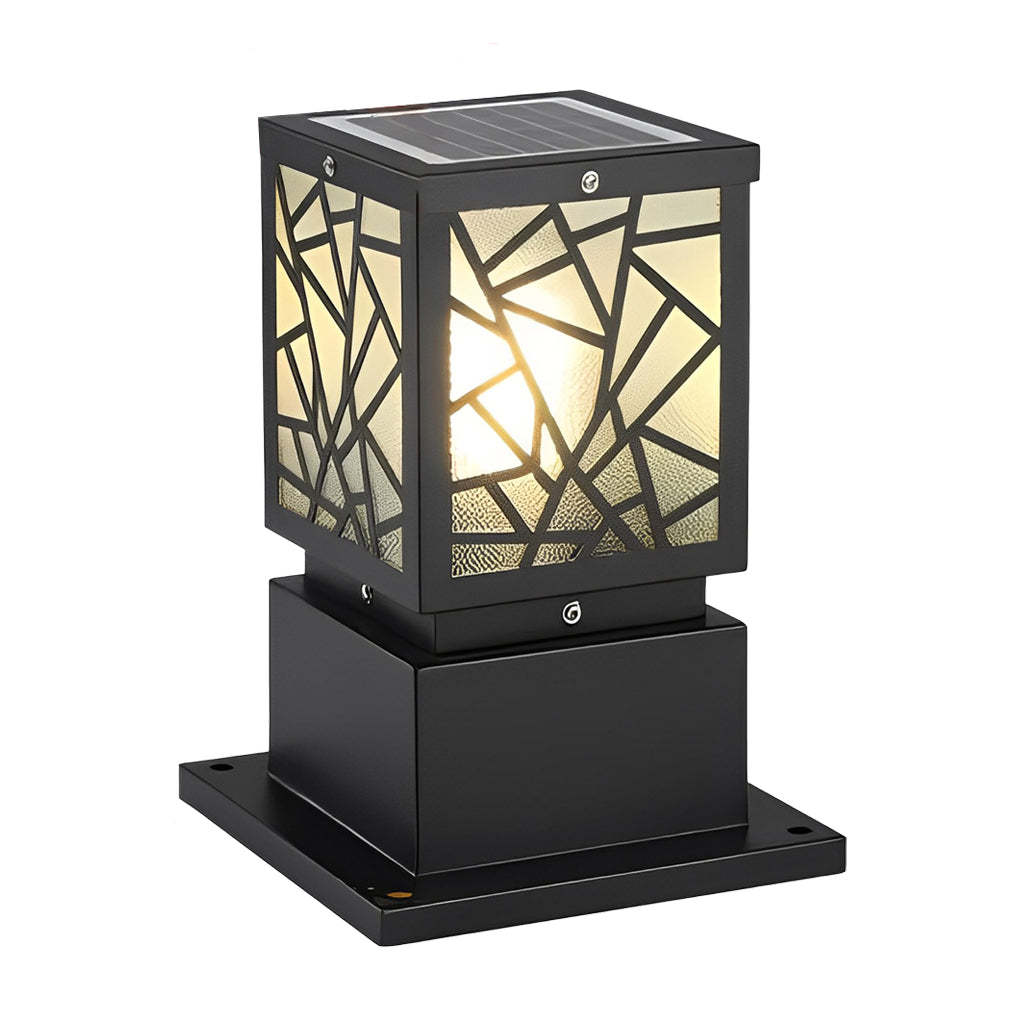 Retro LED Waterproof Black Modern Solar Path Lights Outdoor Lawn Light-Lighom