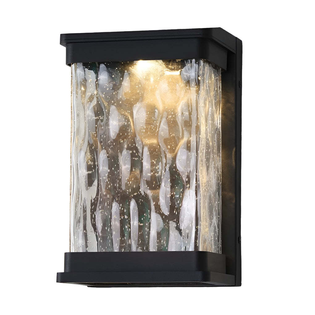 Waterproof Creative Glass LED Black Modern Outdoor Wall Sconce Lighting-Lighom