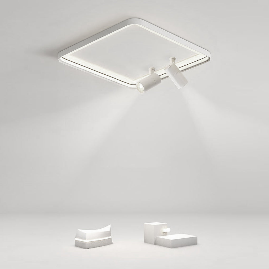 16" Square Dimmable Flush Mount — Black / White