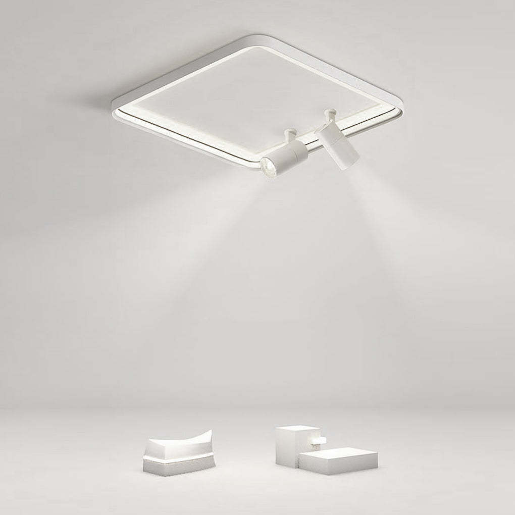 16" Square Dimmable Flush Mount — Black / White