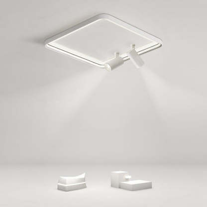 16" Square Dimmable Flush Mount — Black / White