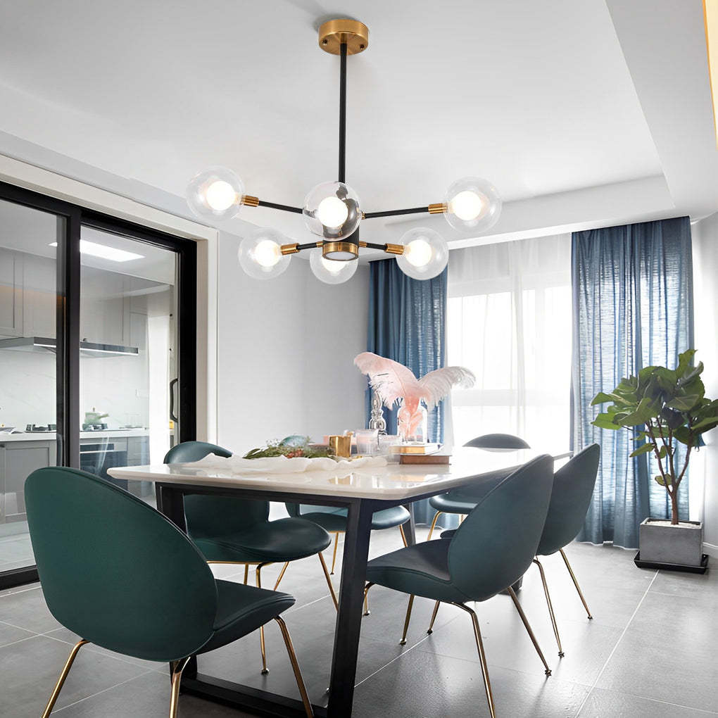 6-light LED Glass Metal Modern Chandeliers Kitchen Island Lighting-Lighom