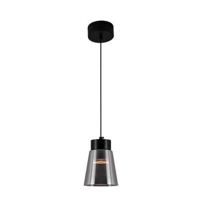Minimalist Smoke Gray Glass COB Modern Pendant Chandelier