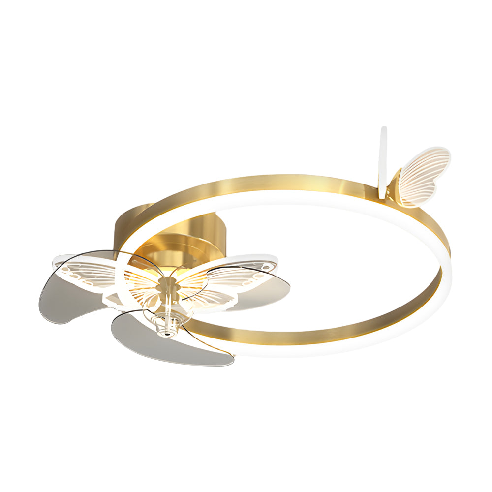 Ring Acrylic Butterflies 3-Step Dimming LED Ceiling Fan