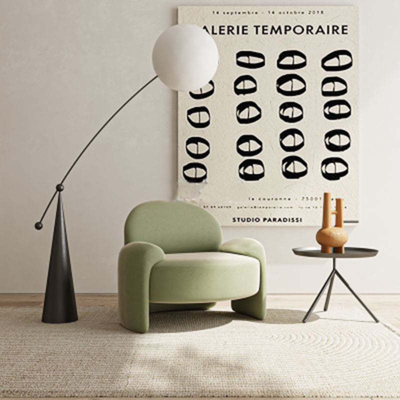 Transitional Wood Latex Accent Chair — Caramel
