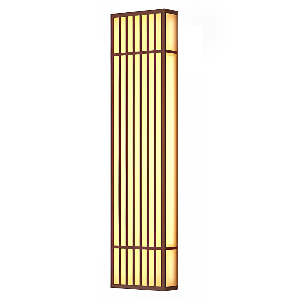 Retro Vertical Stripe Grid LED Brown Wall Lamp