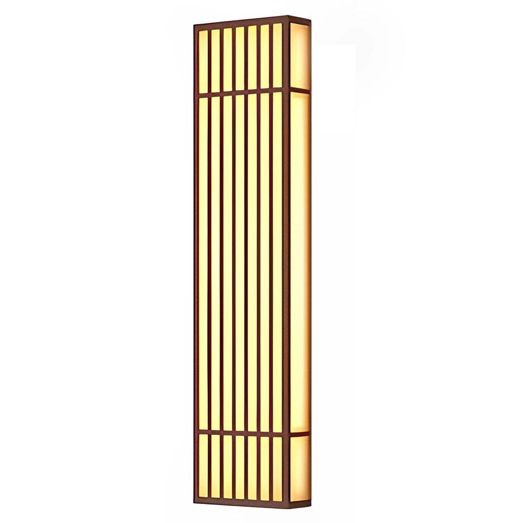Retro Vertical Stripe Grid LED Brown Wall Lamp