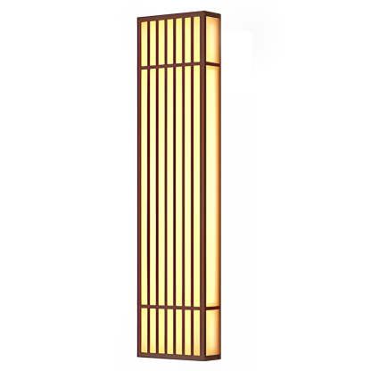 Retro Vertical Stripe Grid LED Brown Wall Lamp