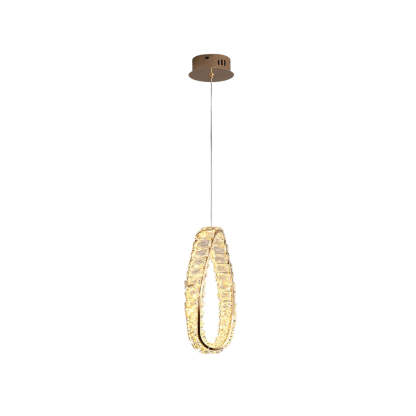 Modern circle ring pendant lighting in crystal glass metal