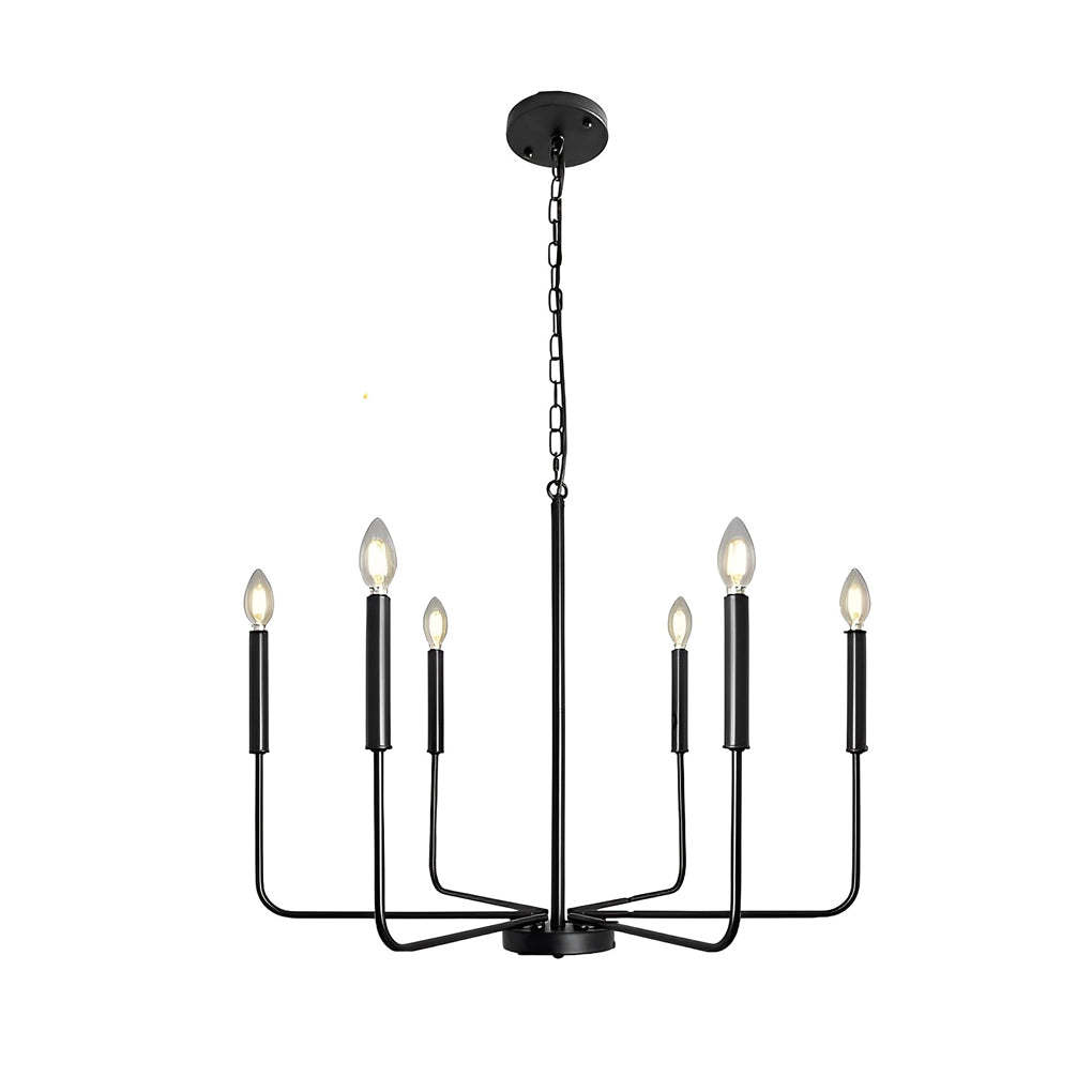 6-Light Iron Candlestick American Rustic Chandelier