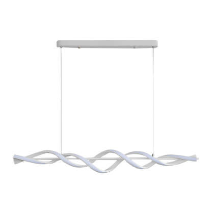 Long Wave Spiral Dimmable LED White Modern Dining Chandelier