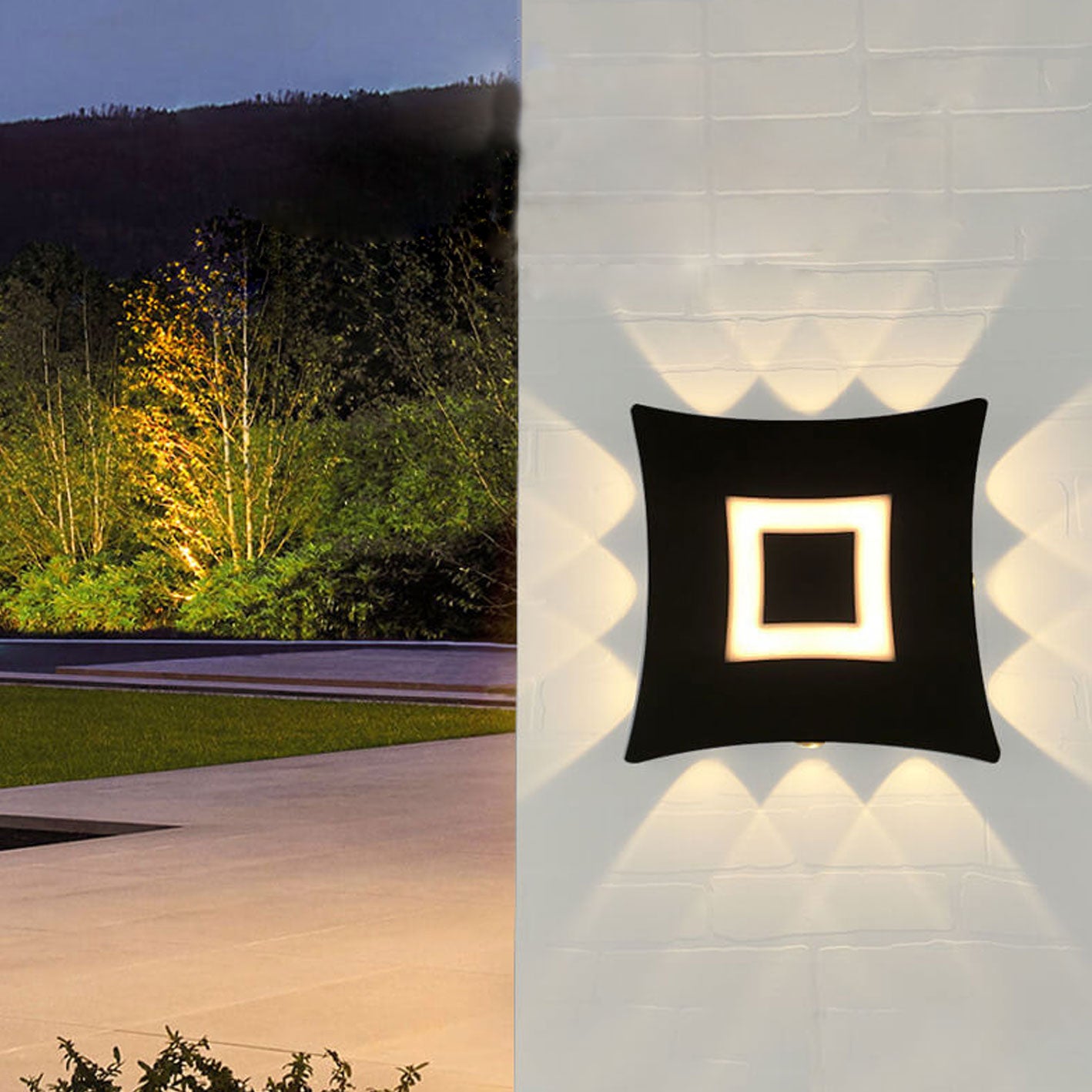 Modern Square Luminous LED Garden Wall Sconce