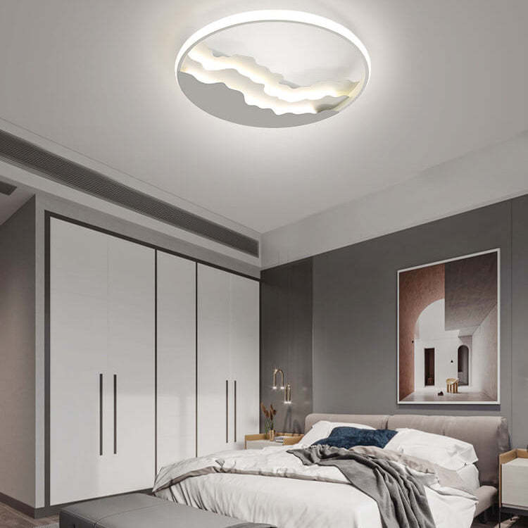 Nordic Sea Wave Round LED Flush Mount Light