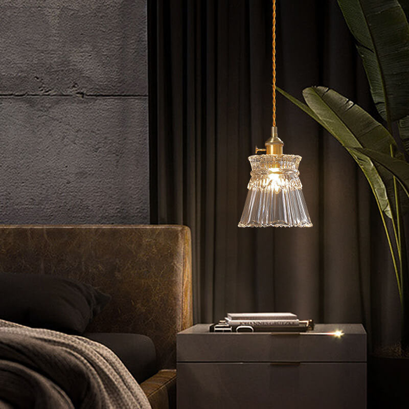 Modern Luxe Glass Bell Brass Pendant Light