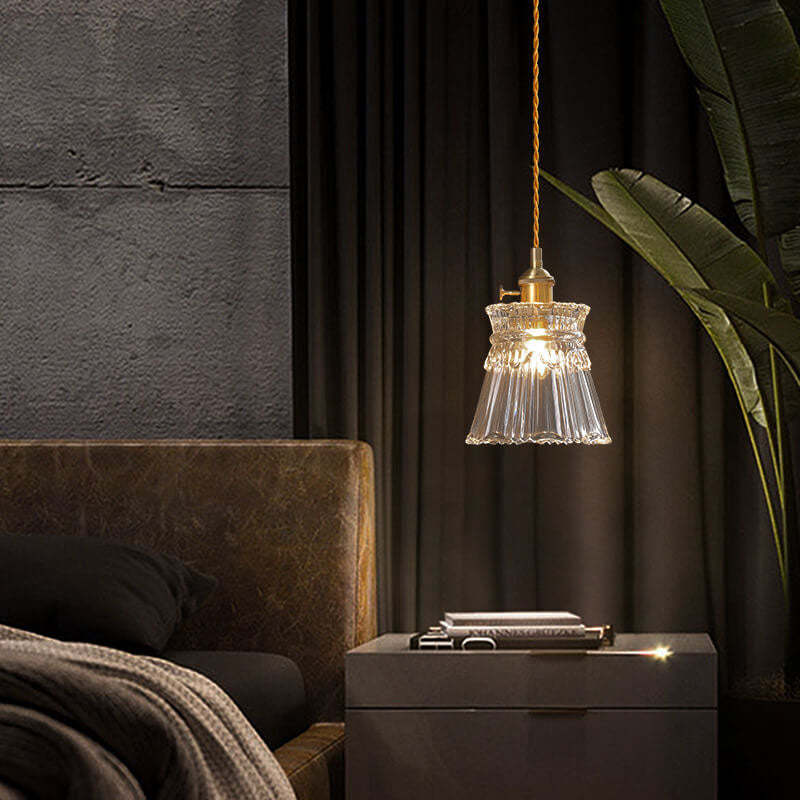 Modern Luxe Glass Bell Brass Pendant Light — 110V-120V For US/CA / A
