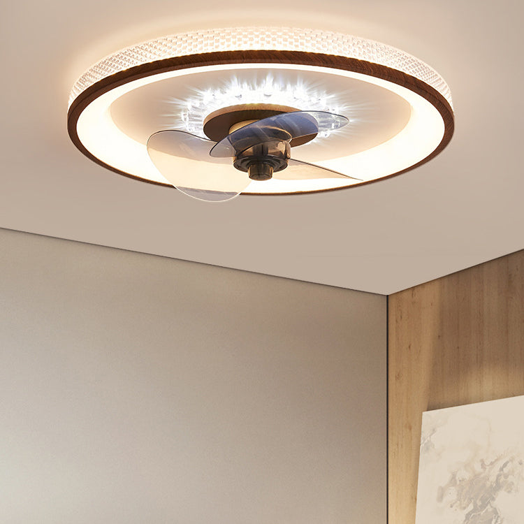 Lighom nordic grain walnut ceiling fans in acrylic — Engineered Wood / 220V-240V (UK/AU