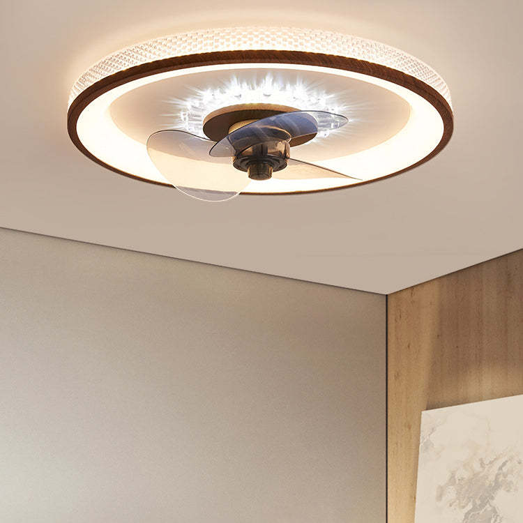 Nordic Minimalist Grain Flush Mount Ceiling Fan