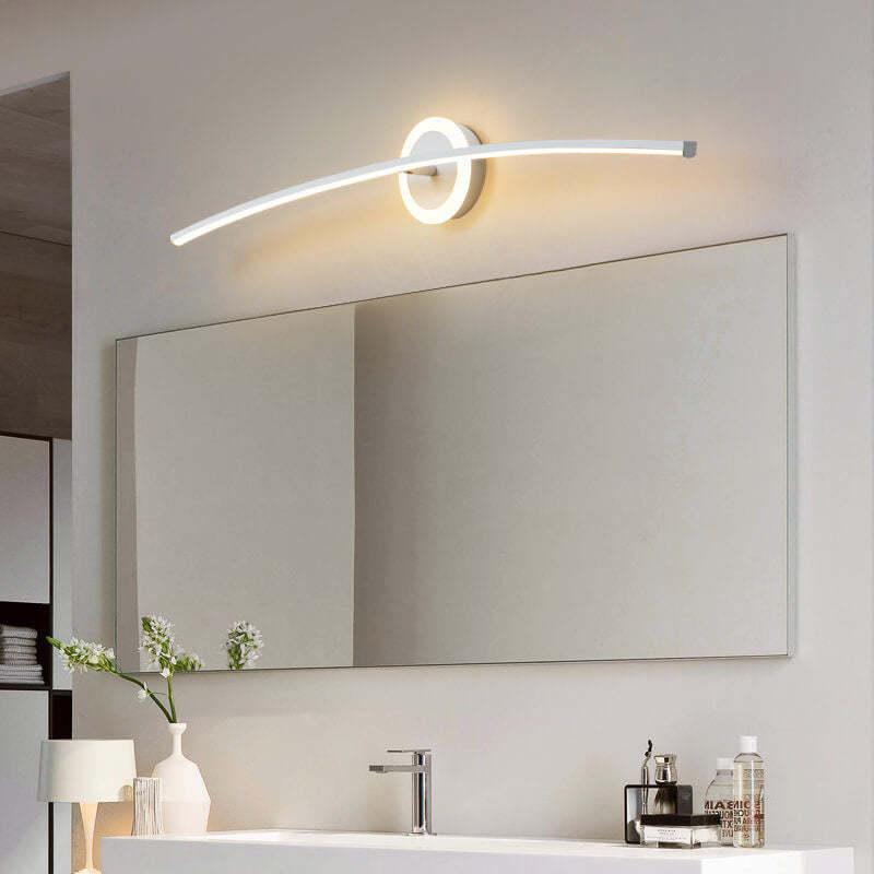 Minimalist Curved Line LED Mirror Sconce