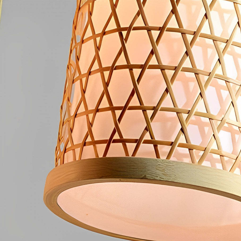 30" Thin Cluster Cylinder Farmhouse Bamboo Pendant Light