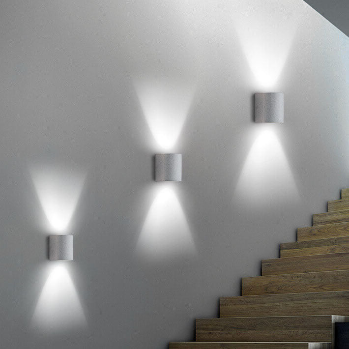 Industrial cylinder white wall sconces in cement — 220V-240V (UK/AU