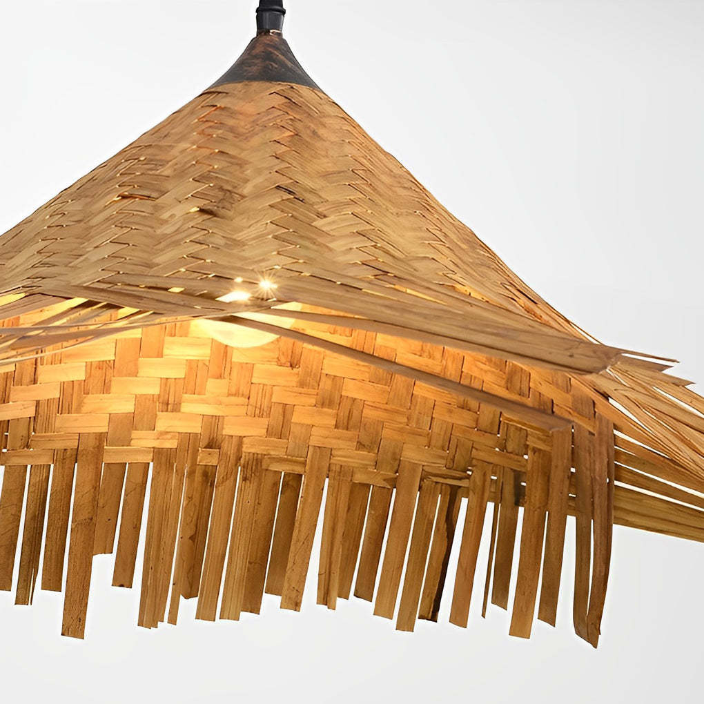 Caribbean Bamboo Woven Burlywood Kitchen Pendant Light
