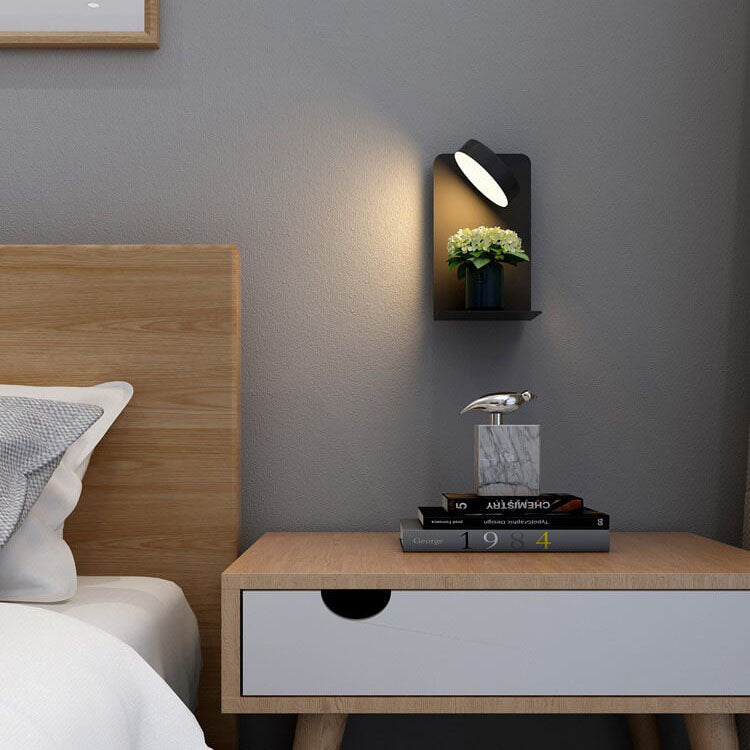Lighom modern decor square iron wall sconces — Small (12"H / Warm White (3000K) / Matte Black
