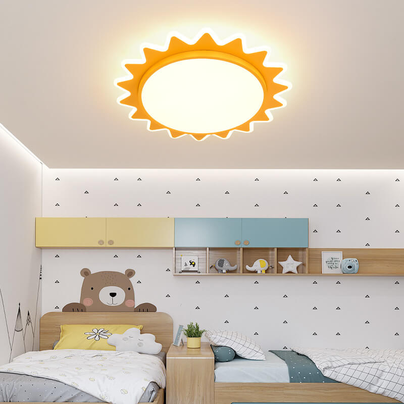 Cartoon Sun LED Flush Mount Light