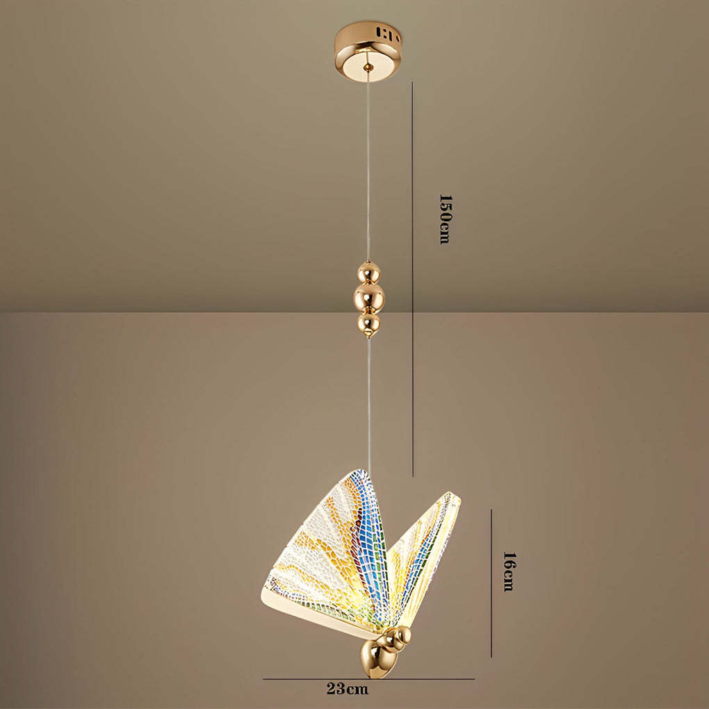Butterfly Multi-Color Metal Acrylic LED Pendant Light