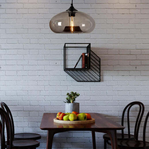 Colored Glass Oval Pendant Light