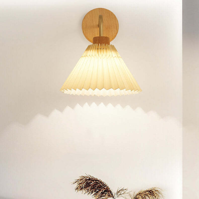 Minimalist Pleated Umbrella Shade Sconce