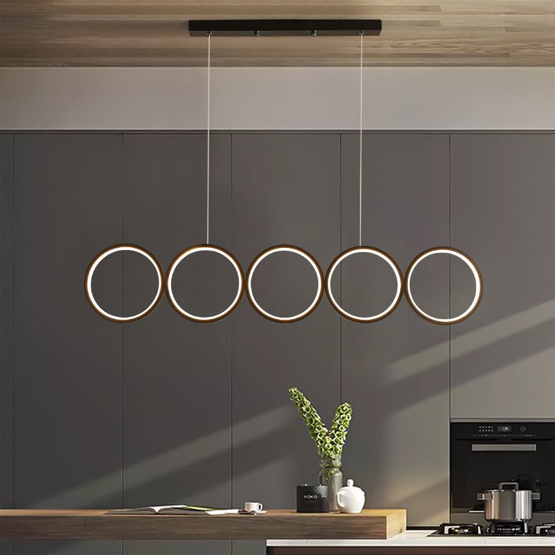 Nordic Iron Acrylic 5-Circle LED Chandelier