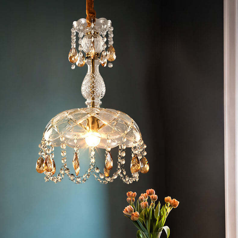 Modern Luxury Crystal Dome Pendant Light